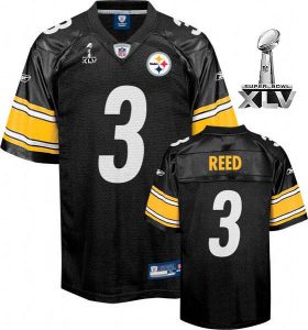 Steelers #3 Jeff Reed Black Super Bowl XLV Embroidered NFL Jersey