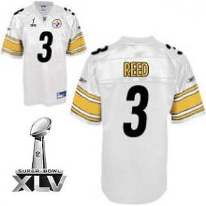 Steelers #3 Jeff Reed White Super Bowl XLV Embroidered NFL Jersey