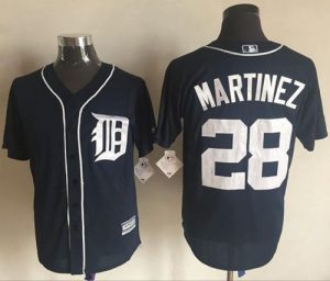 Tigers #28 J. D. Martinez Navy Blue New Cool Base Stitched MLB Jersey