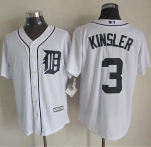 Tigers #3 Ian Kinsler White New Cool Base Stitched MLB Jersey