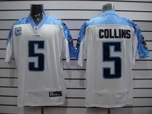 Titans #5 Kerry Collins Stitched White With C Patch NFL Jersey