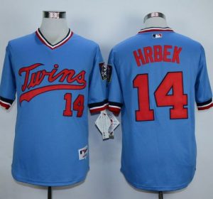 Twins #14 Kent Hrbek Light Blue 1984 Turn Back The Clock Stitched MLB Jersey