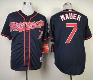 Twins #7 Joe Mauer Stitched Navy Blue Cool Base MLB Jersey