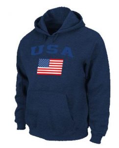 USA Olympics USA Flag Pullover NHL Hoodie Dark Blue