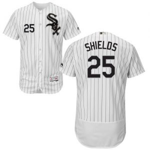 White Sox #25 James Shields White(Black Strip) Flexbase Authentic Collection Stitched MLB Jersey