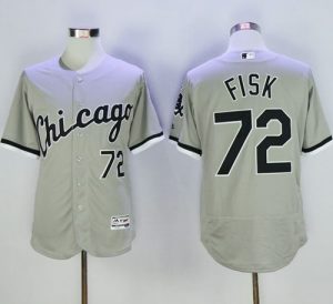 White Sox #72 Carlton Fisk Grey Flexbase Authentic Collection Stitched MLB Jersey