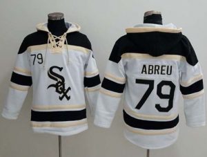 White Sox #79 Jose Abreu White Sawyer Hooded Sweatshirt MLB Hoodie