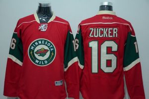 Wild #16 Jason Zucker Red Stitched NHL Jersey