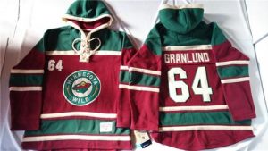 Wild #64 Mikael Granlund Red Sawyer Hooded Sweatshirt Stitched NHL Jersey