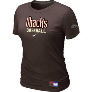 Women's Arizona Diamondbacks Nike Short Sleeve Practice MLB T-Shirts Brown