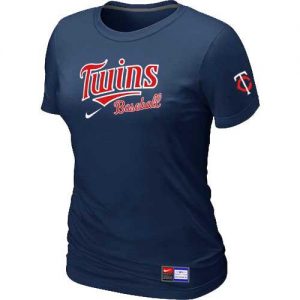 Women's Minnesota Twins Nike Short Sleeve Practice MLB T-Shirts Midnight Blue