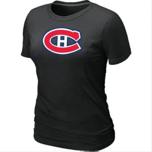 Women's Montreal Canadiens Big & Tall Logo Black NHL T-Shirts