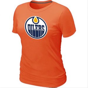 Women's NHL Edmonton Oilers Big & Tall Logo T-Shirt Orange