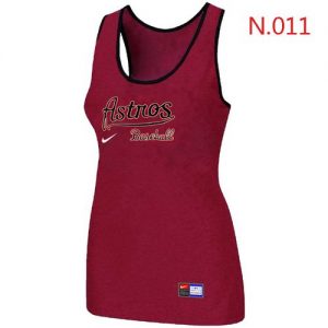 Women's Nike Houston Astros Tri-Blend Racerback Stretch Tank Top Red