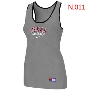 Women's Nike Texas Rangers Tri-Blend Racerback Stretch Tank Top Light Grey