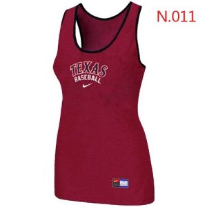 Women's Nike Texas Rangers Tri-Blend Racerback Stretch Tank Top Red