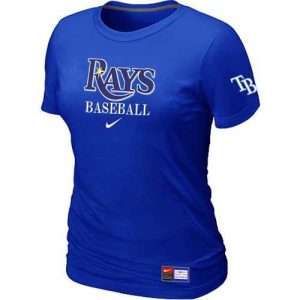 Women's Tampa Bay Rays Nike Short Sleeve Practice MLB T-Shirts Blue