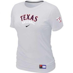 Women's Texas Rangers Nike Short Sleeve Practice MLB T-Shirts White