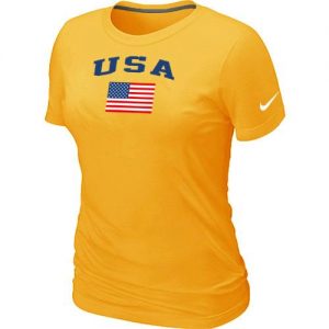 Women's USA Olympics USA Flag Collection Locker Room T-Shirt Yellow