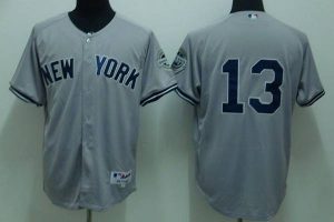 Yankees #13 Alex Rodriguez Stitched Grey MLB Jersey