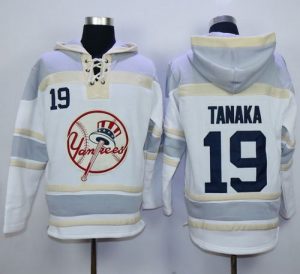 Yankees #19 Masahiro Tanaka White Sawyer Hooded Sweatshirt MLB Hoodie