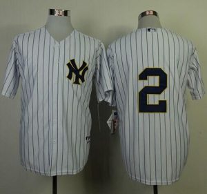 Yankees #2 Derek Jeter White Fashion Gold w Commemorative Retirement Patch Stitched MLB Jersey