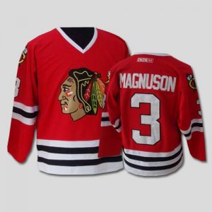 Blackhawks #3 Keith Magnuson CCM Throwback Embroidered Red NHL Jersey