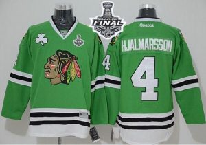 Blackhawks #4 Nikals Hjalmarsson Green 2015 Stanley Cup Stitched NHL Jersey