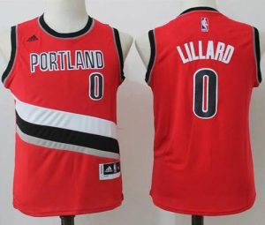 Blazers #0 Damian Lillard Red Stitched Youth NBA Jersey