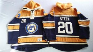 Blues #20 Alexander Steen Navy Blue Gold Sawyer Hooded Sweatshirt Stitched NHL Jersey