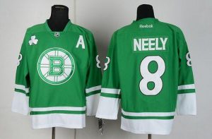 Bruins #8 Cam Neely Green St Patty's Day Embroidered NHL Jersey