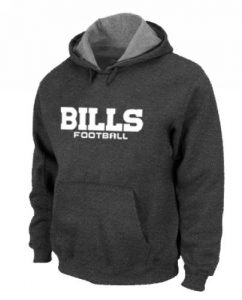 Buffalo Bills Authentic Font Pullover Hoodie Dark Grey