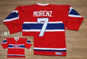 Canadiens #7 Howie Morenz Embroidered Red CH CCM Throwback NHL Jersey