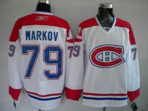 Canadiens #79 Andrei Markov Embroidered White NHL Jersey