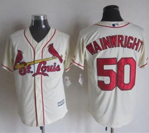 Cardinals #50 Adam Wainwright Cream New Cool Base Stitched MLB Jersey