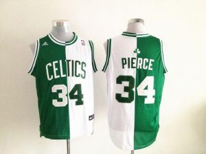 Celtics #34 Paul Pierce Green White Split Fashion Embroidered NBA Jersey