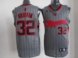 Clippers #32 Blake Griffin Grey Static Fashion Embroidered NBA Jersey