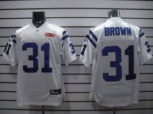 Colts #31 Donald Brown White With Super Bowl Patch Stitched NFL Jersey