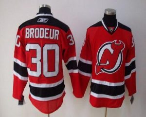 Devils #30 Martin Brodeur Red Home Embroidered Youth NHL Jersey