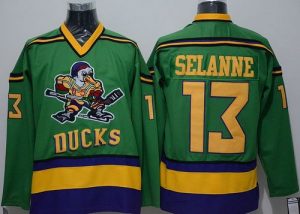 Ducks #13 Teemu Selanne Green CCM Throwback Stitched NHL Jersey