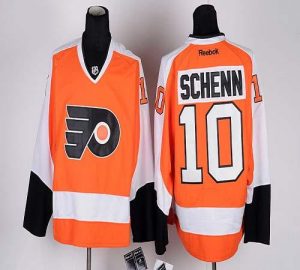 Flyers #10 Brayden Schenn Orange Embroidered NHL Jersey