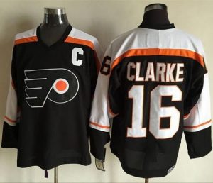 Flyers #16 Bobby Clarke Black CCM Throwback Stitched NHL Jersey