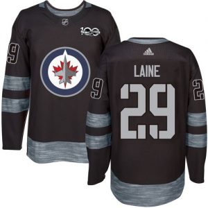 Jets #29 Patrik Laine Black 1917-2017 100th Anniversary Stitched NHL Jersey