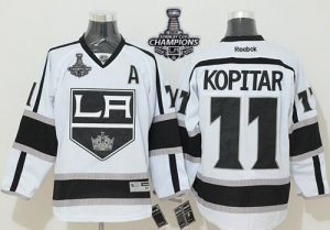 Kings #11 Anze Kopitar White Road 2014 Stanley Cup Champions Stitched NHL Jersey