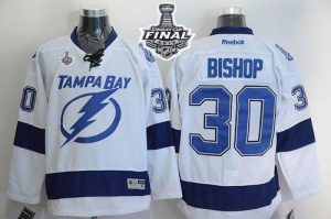 Lightning #30 Ben Bishop White 2015 Stanley Cup Stitched NHL Jersey