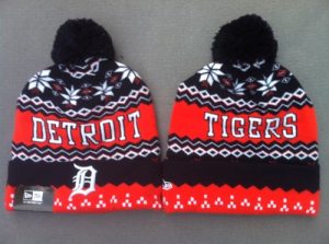 MLB Detroit Tigers New Era Logo Stitched Knit Beanies 001