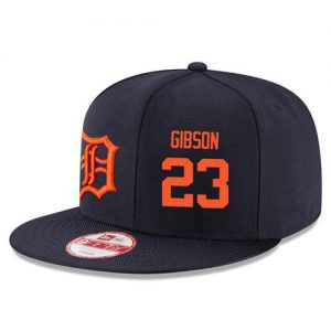 Men's Detroit Tigers #23 Kirk Gibson Stitched New Era Navy Blue 9FIFTY Snapback Adjustable Hat