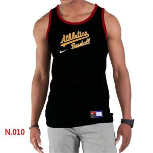 Men's Nike Oakland Athletics Home Practice Tank Top Black