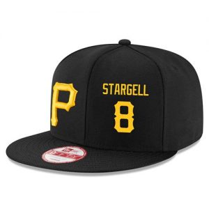 Men's Pittsburgh Pirates #8 Willie Stargell Stitched New Era Black 9FIFTY Snapback Adjustable Hat