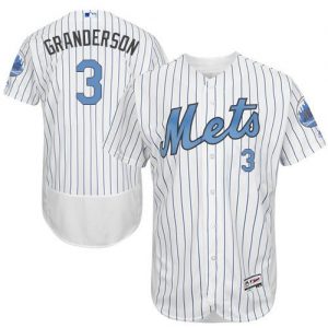 Mets #3 Curtis Granderson White(Blue Strip) Flexbase Authentic Collection 2016 Father's Day Stitched MLB Jersey